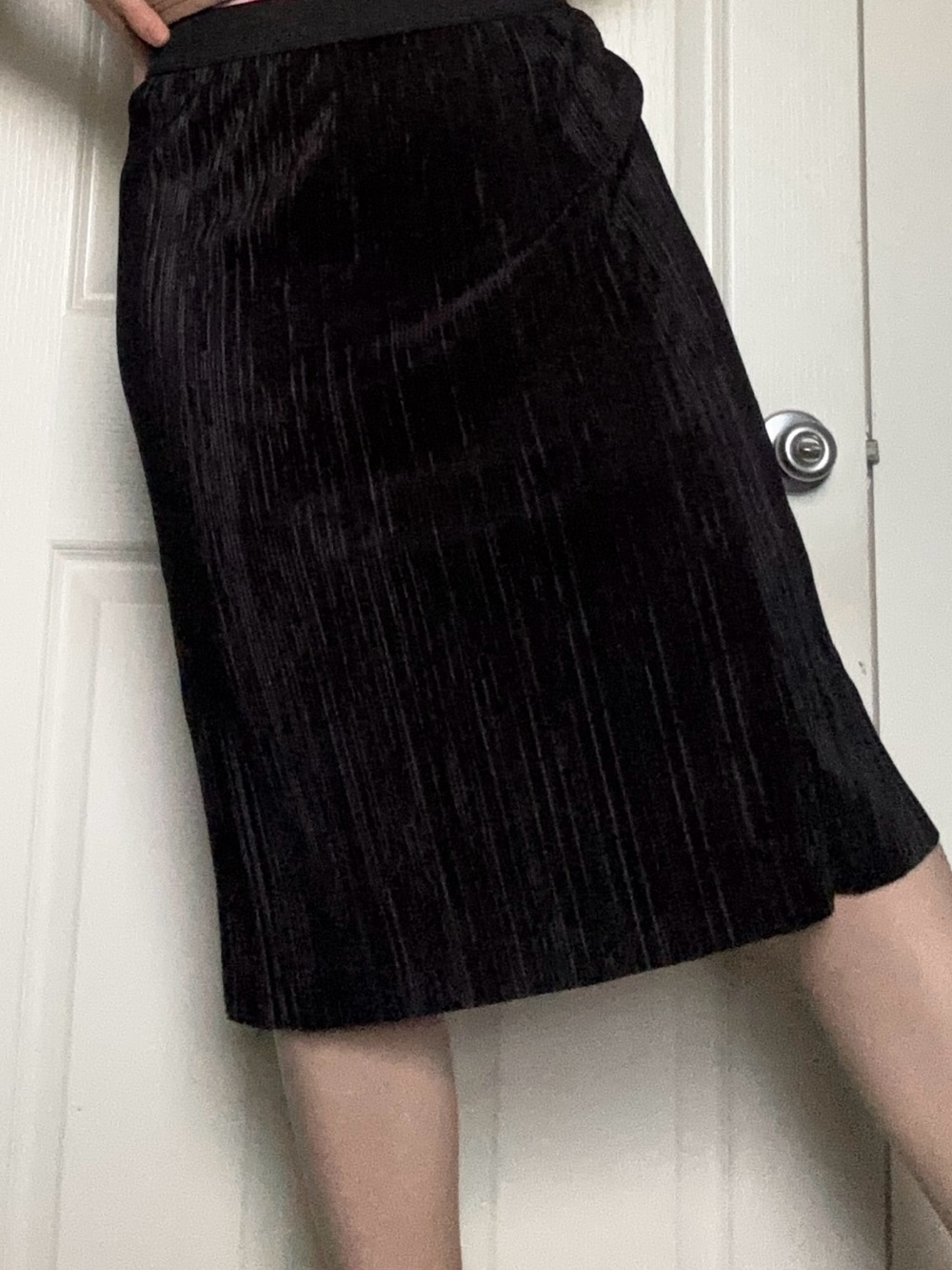 Joe Benbasset Black Pleated Midi Skirt